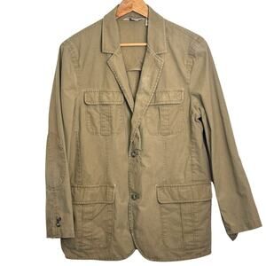 Vintage LL Bean Mens Size 40 Utility Field Khaki Jacket Blazer Elbow Patches